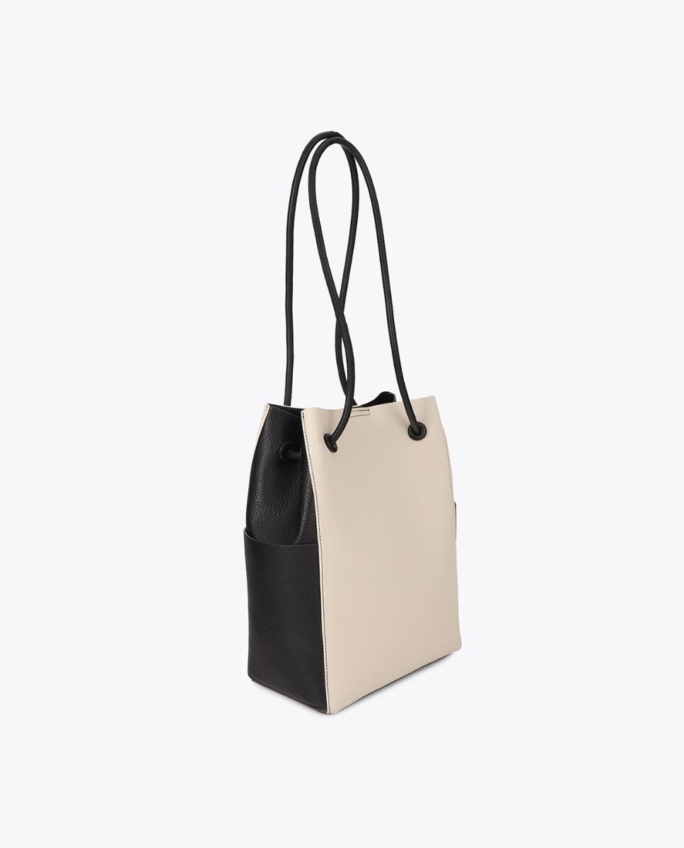 Shopper efecto piel bicolor - Lola Casademunt - Blanco / Negro Blanco / Negro-3