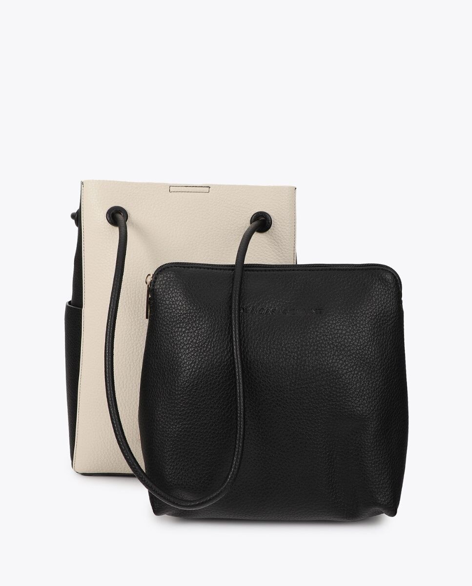 Shopper efecto piel bicolor - Lola Casademunt - Blanco / Negro Blanco / Negro-2