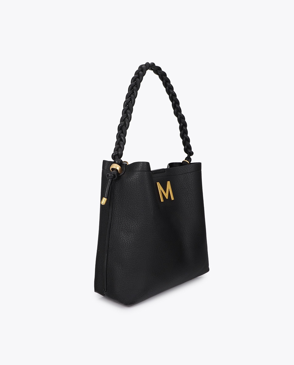 Shopper detalle trenzas frontal - Lola Casademunt - Negro Negro-3