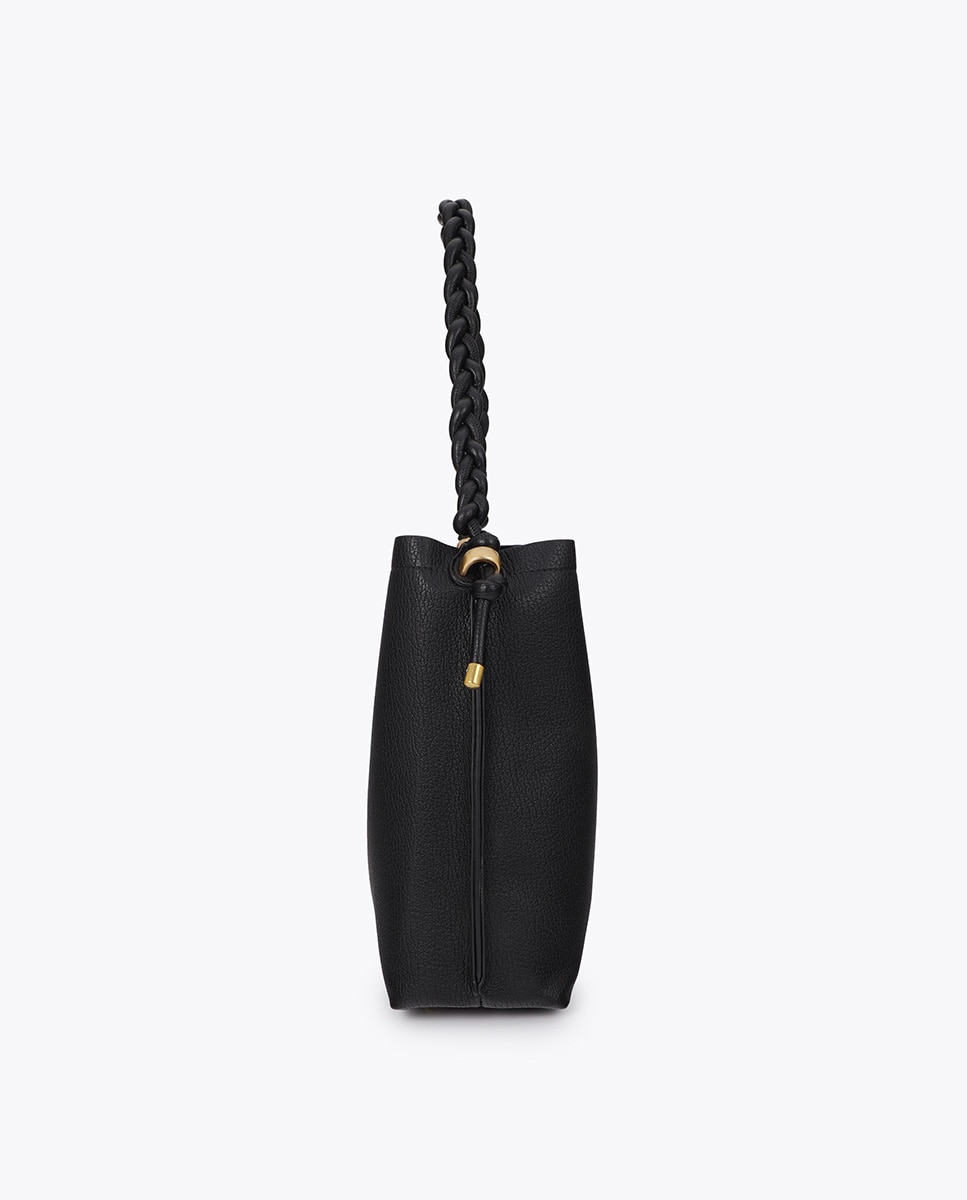 Shopper detalle trenzas frontal - Lola Casademunt - Negro Negro-2