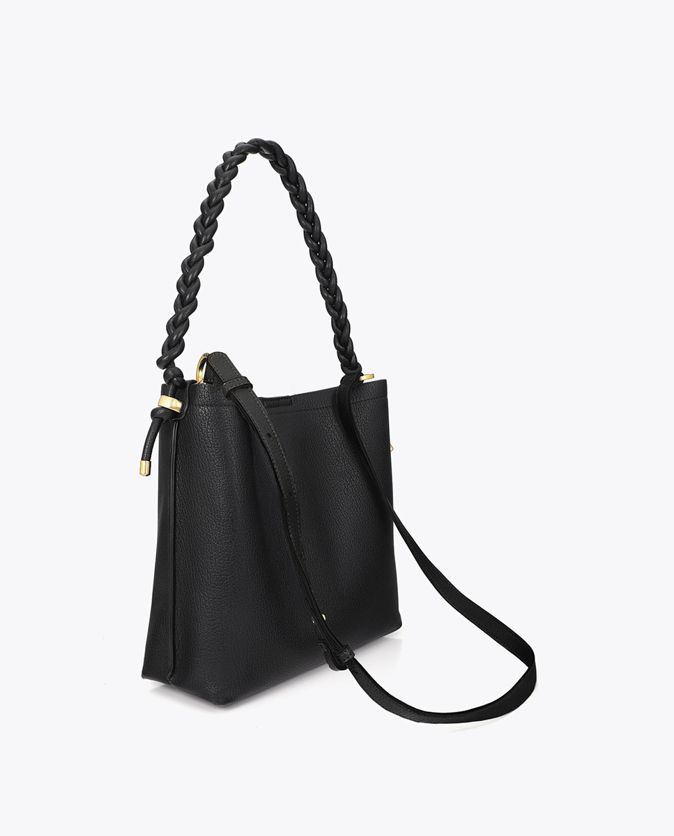 Shopper detalle trenzas frontal - Lola Casademunt - Negro Negro-4