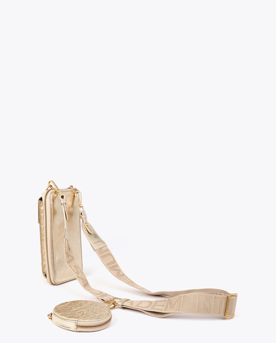 Bolso para móvil logo pespunte - Lola Casademunt - Oro Oro-2