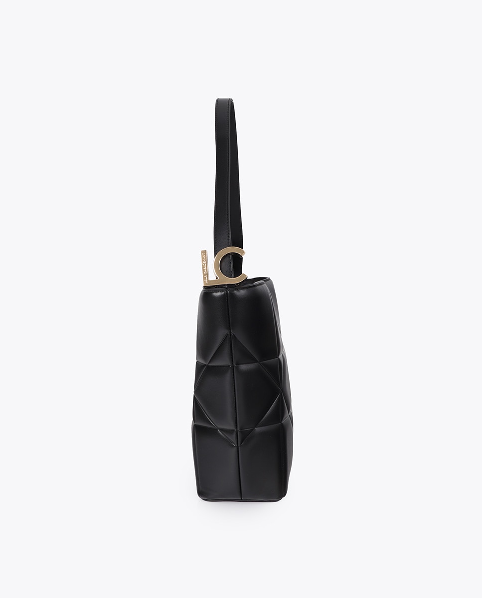 Bolso de hombro hobo acolchado detalle lc metálica - Lola Casademunt - Negro Negro-2