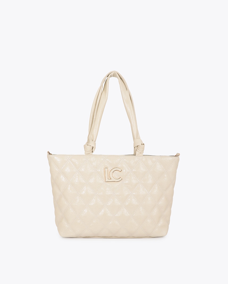 Shopper acolchada con doble pespunte - Lola Casademunt - Blanco Blanco-1