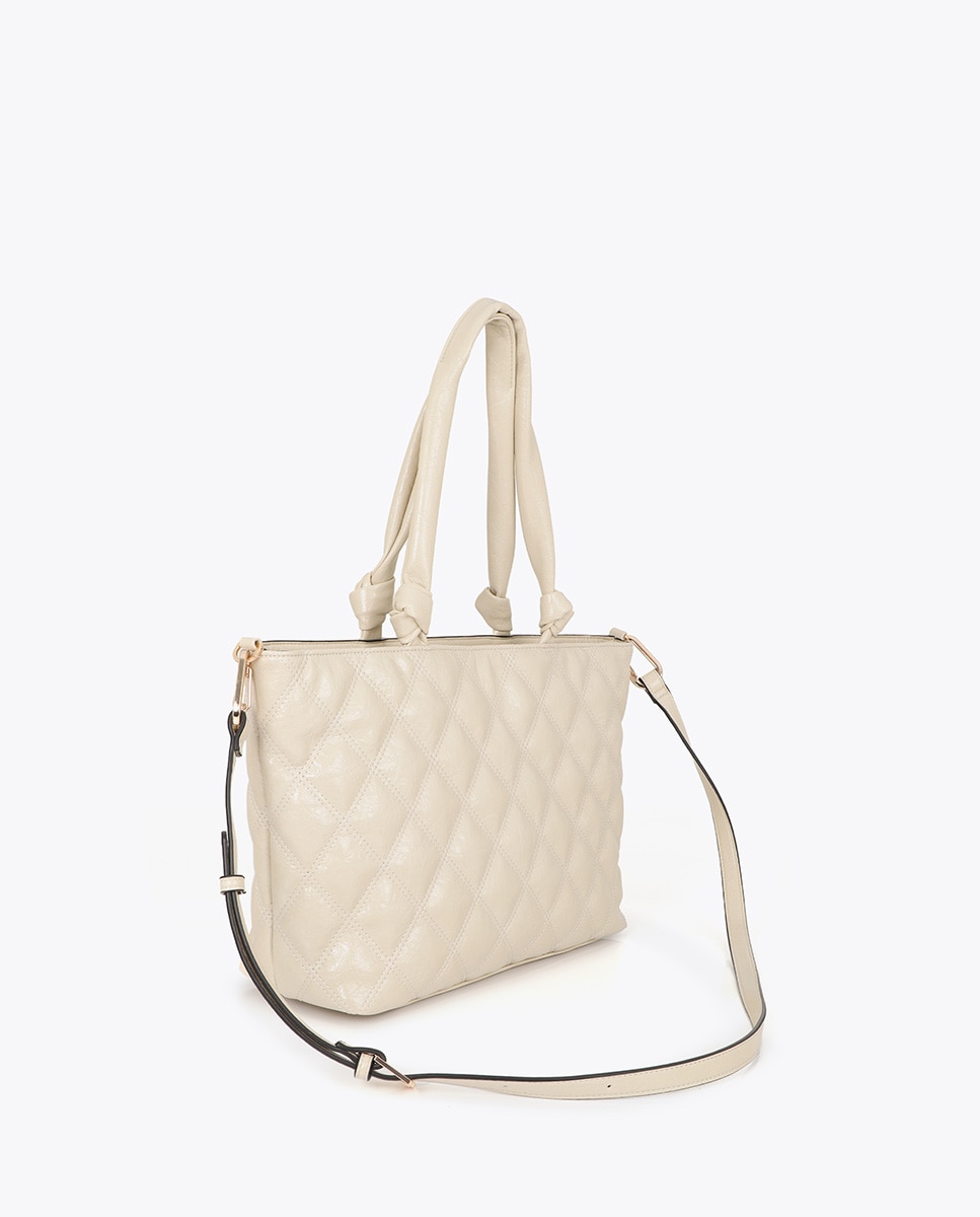 Shopper acolchada con doble pespunte - Lola Casademunt - Blanco Blanco-4
