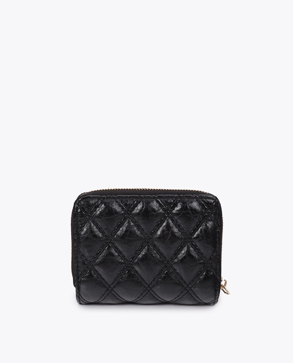Monedero acolchado con doble pespunte y tirador tubular - Lola Casademunt - Negro Negro-2
