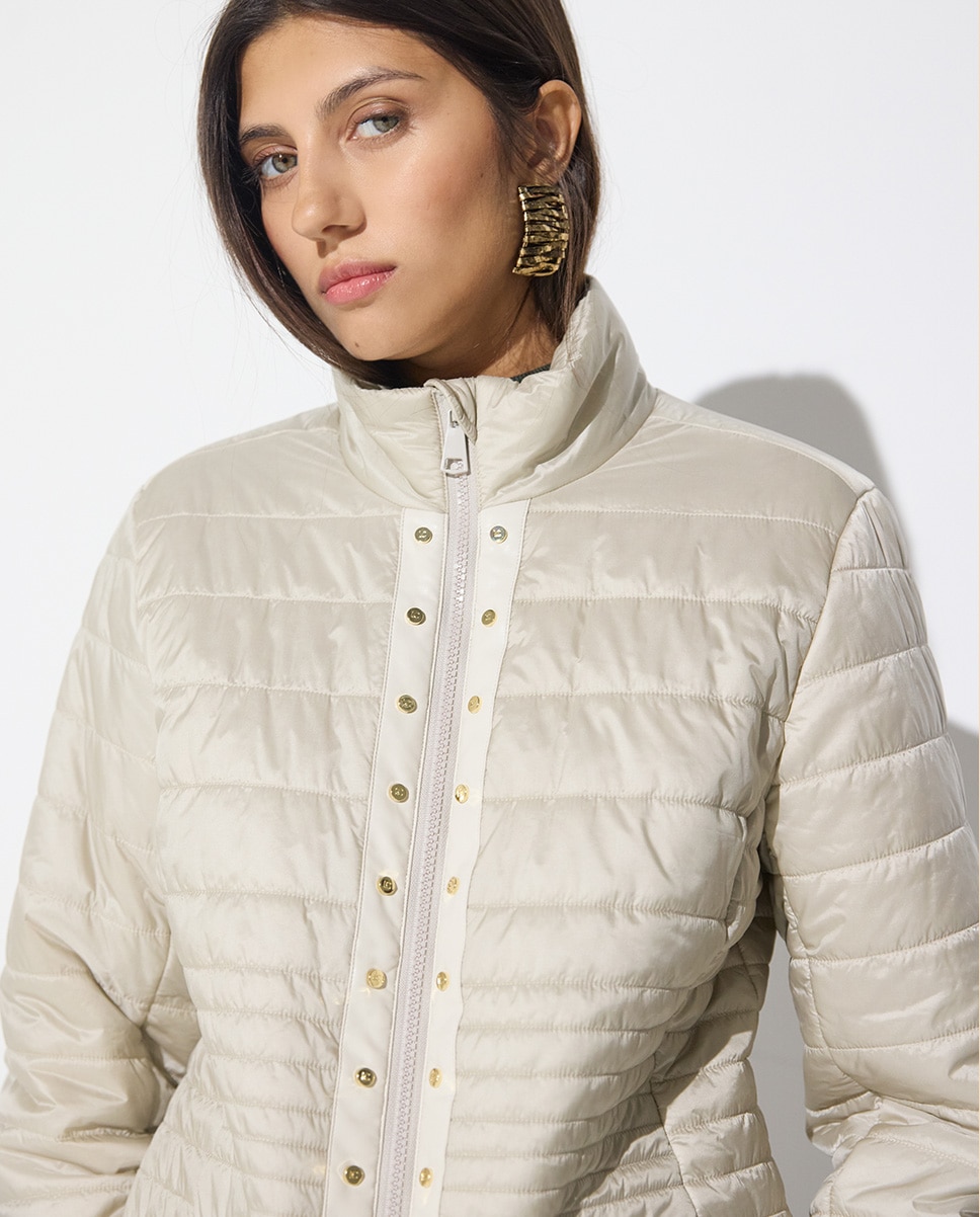 Acolchado corto de mujer nylon y apliques - Lola Casademunt - Natural Natural-4