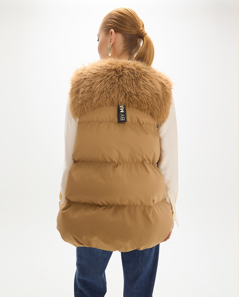 Acolchado de mujer combinado tipo biker - Lola Casademunt - Marrón claro Marrón claro-5