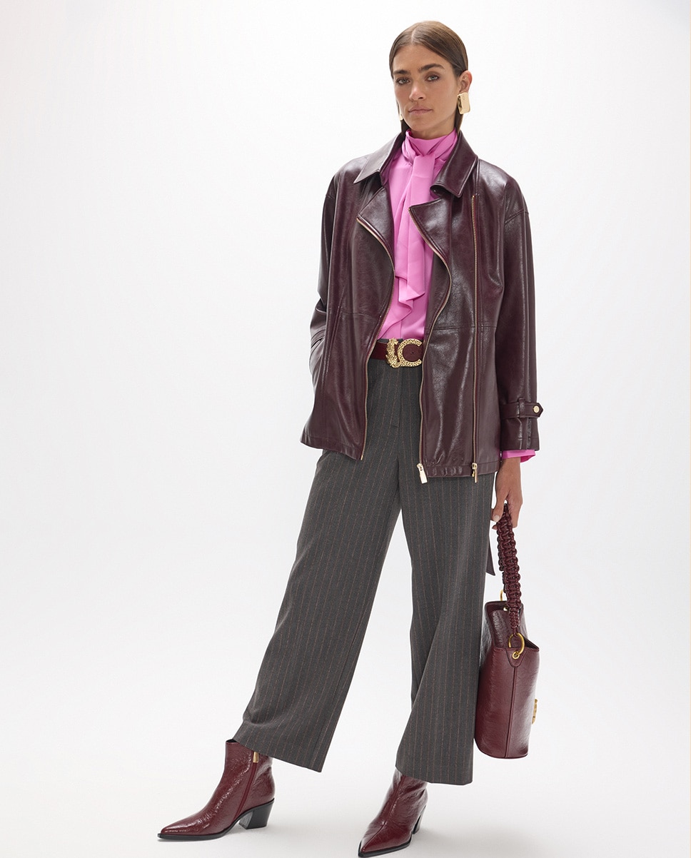 Pantalón de vestir de mujer con raya diplomática - Lola Casademunt - Gris Gris-1