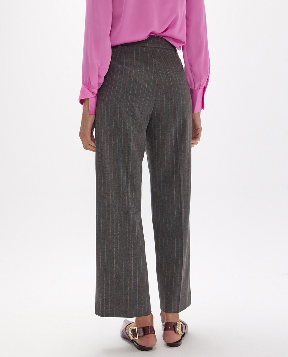 Pantalón de vestir de mujer con raya diplomática - Lola Casademunt - Gris Gris-5