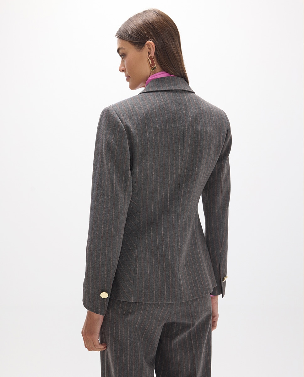 Americana de mujer recta raya diplomática - Lola Casademunt - Gris Gris-4