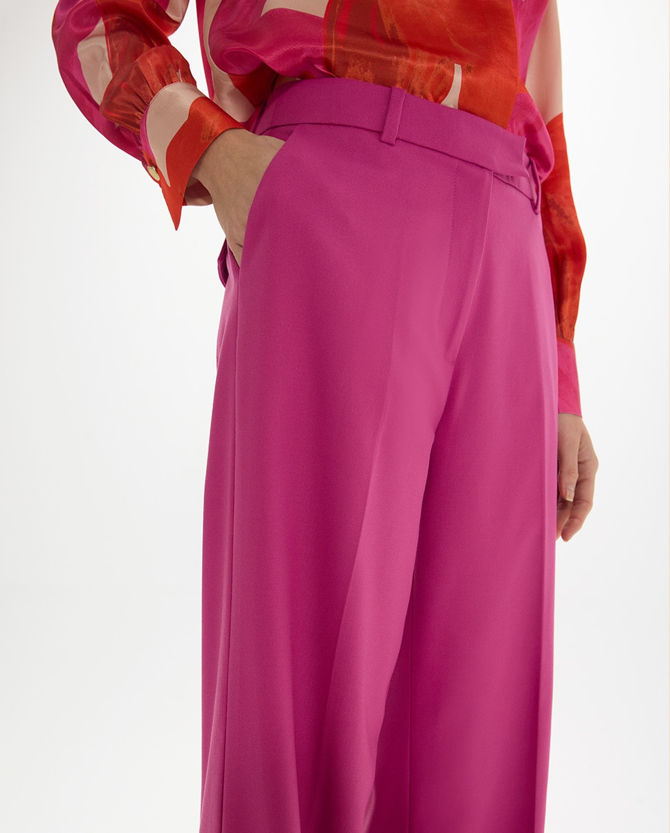 Pantalón recto de mujer fit alfons color sólido - Lola Casademunt - Rosa Rosa-3