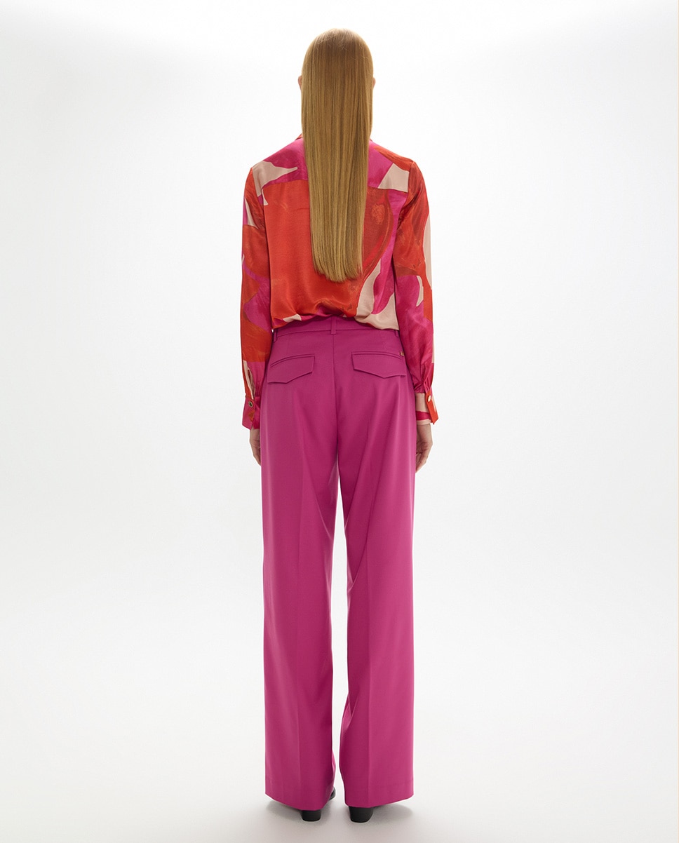 Pantalón recto de mujer fit alfons color sólido - Lola Casademunt - Rosa Rosa-4