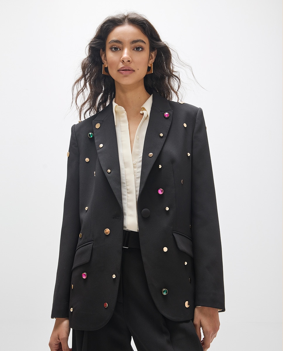 Americana de mujer entallada tachas - Lola Casademunt - Negro Negro-1