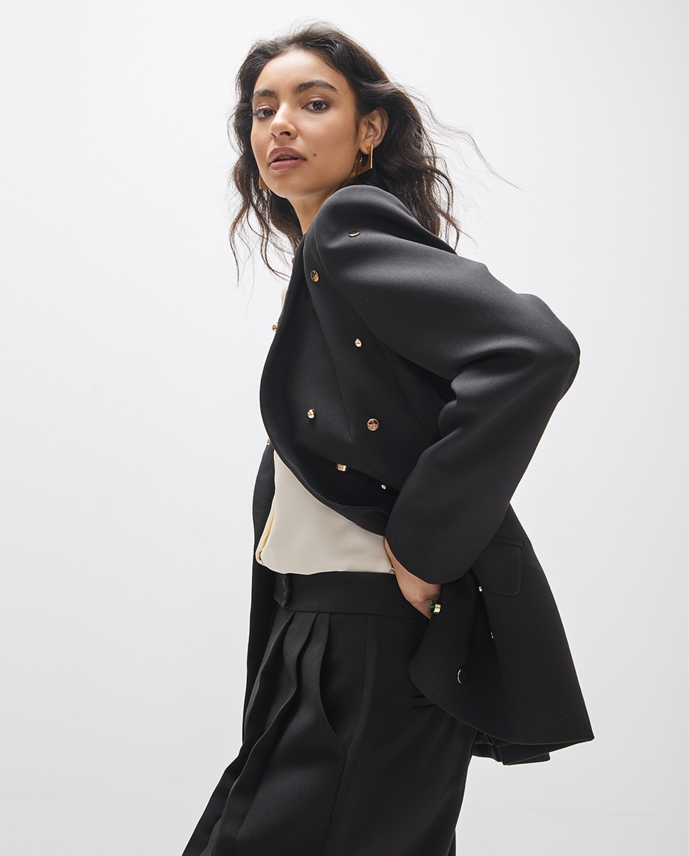 Americana de mujer entallada tachas - Lola Casademunt - Negro Negro-2