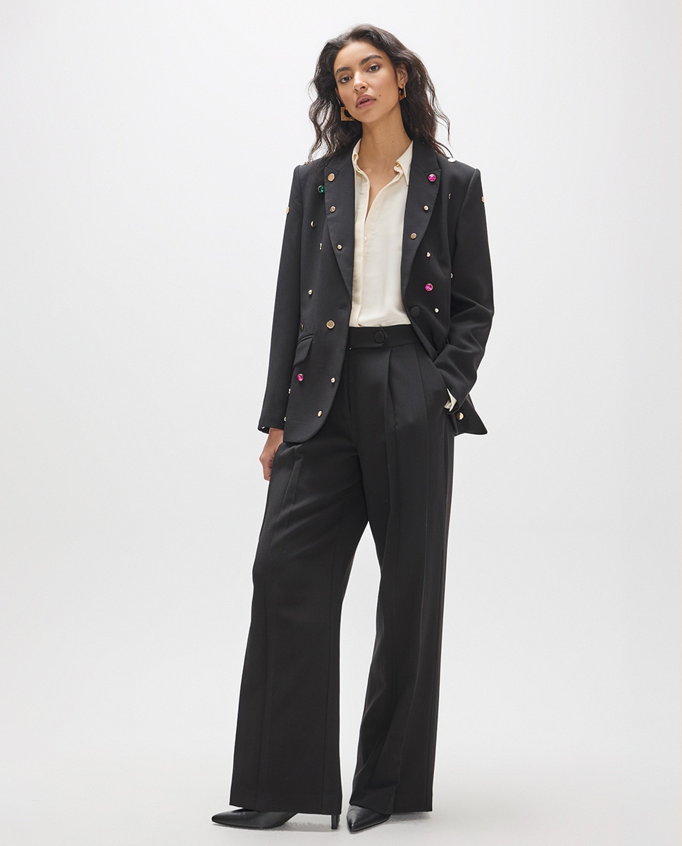 Americana de mujer entallada tachas - Lola Casademunt - Negro Negro-5