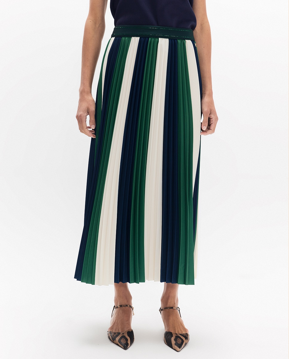 Falda midi plisada tricolor - Lola Casademunt - Multicolor Multicolor-2