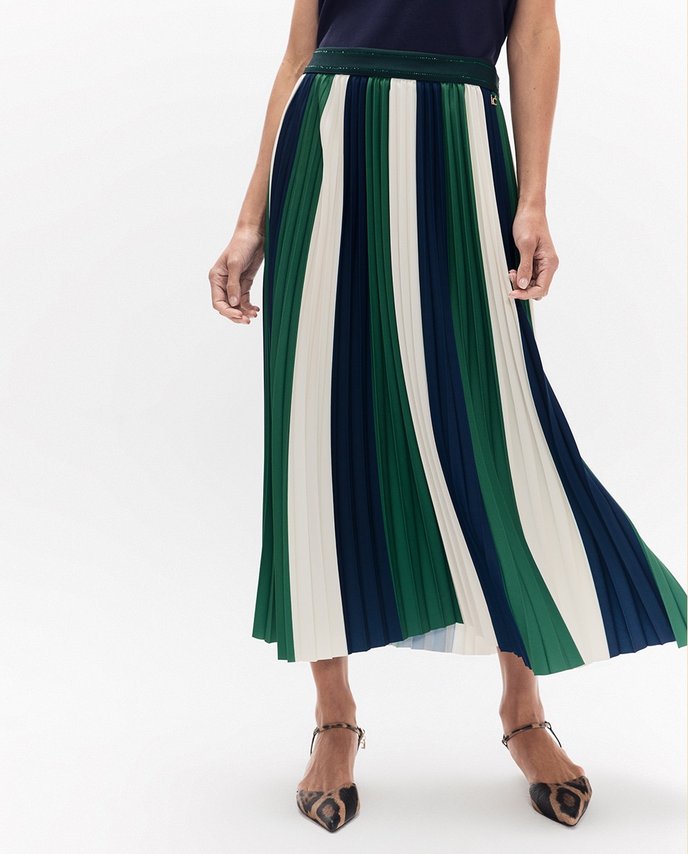 Falda midi plisada tricolor - Lola Casademunt - Multicolor Multicolor-3