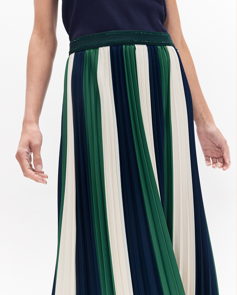 Falda midi plisada tricolor - Lola Casademunt - Multicolor Multicolor-4
