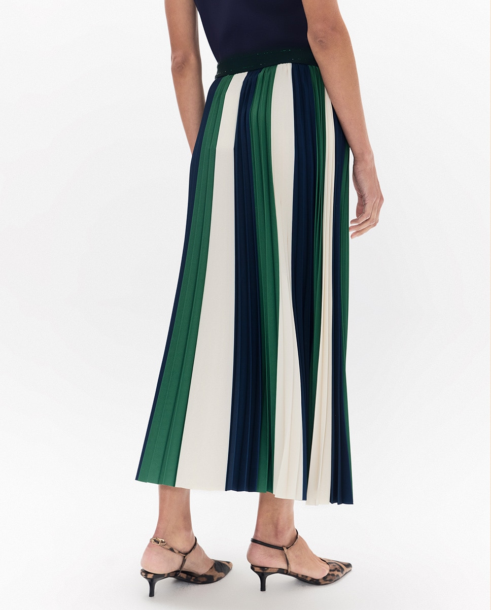 Falda midi plisada tricolor - Lola Casademunt - Multicolor Multicolor-5
