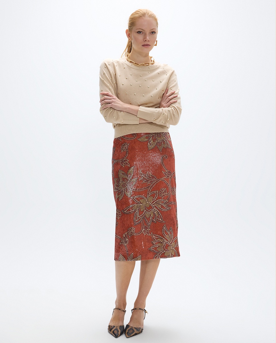 Falda midi lentejuelas - Lola Casademunt - Nuez Nuez-1