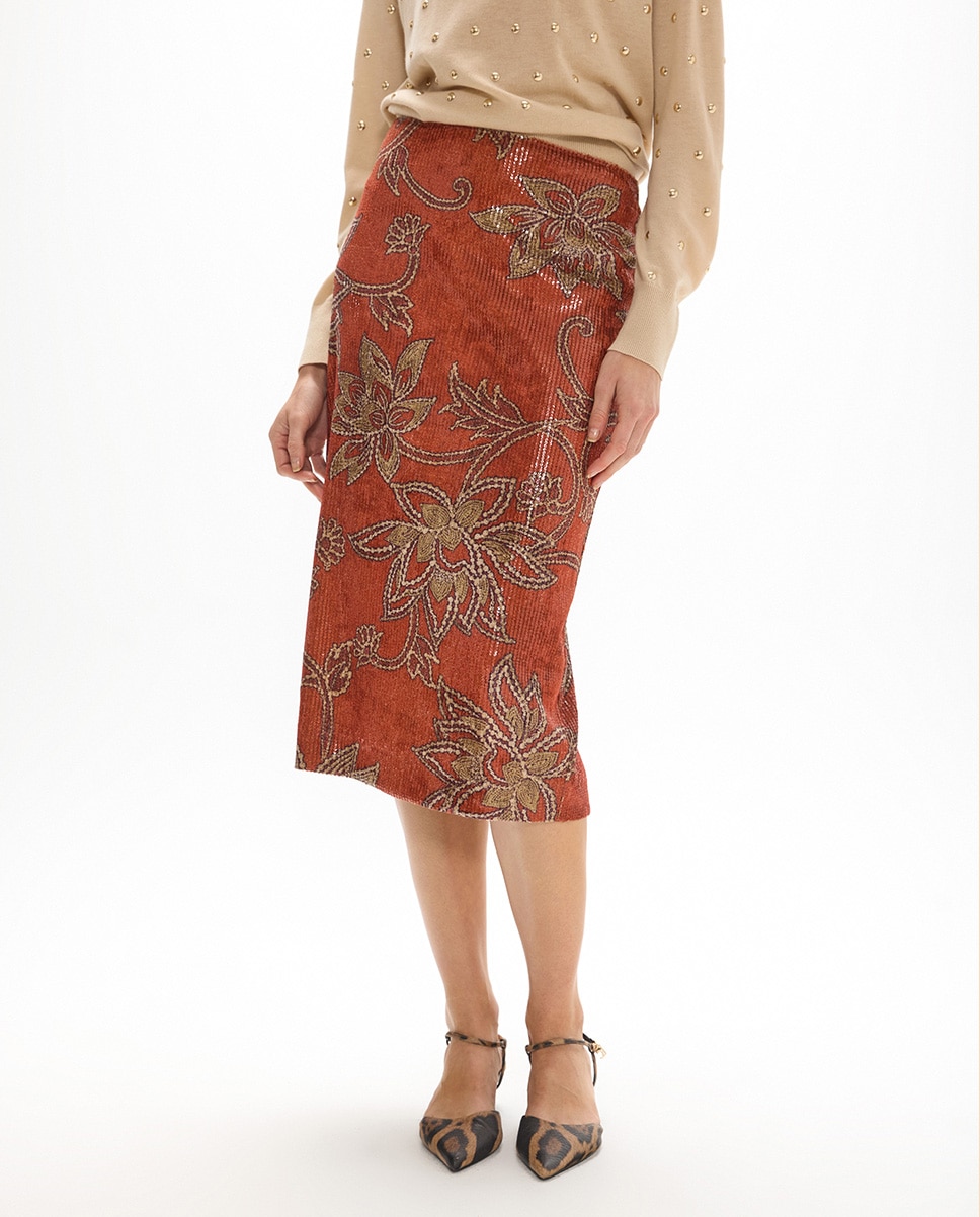Falda midi lentejuelas - Lola Casademunt - Nuez Nuez-2