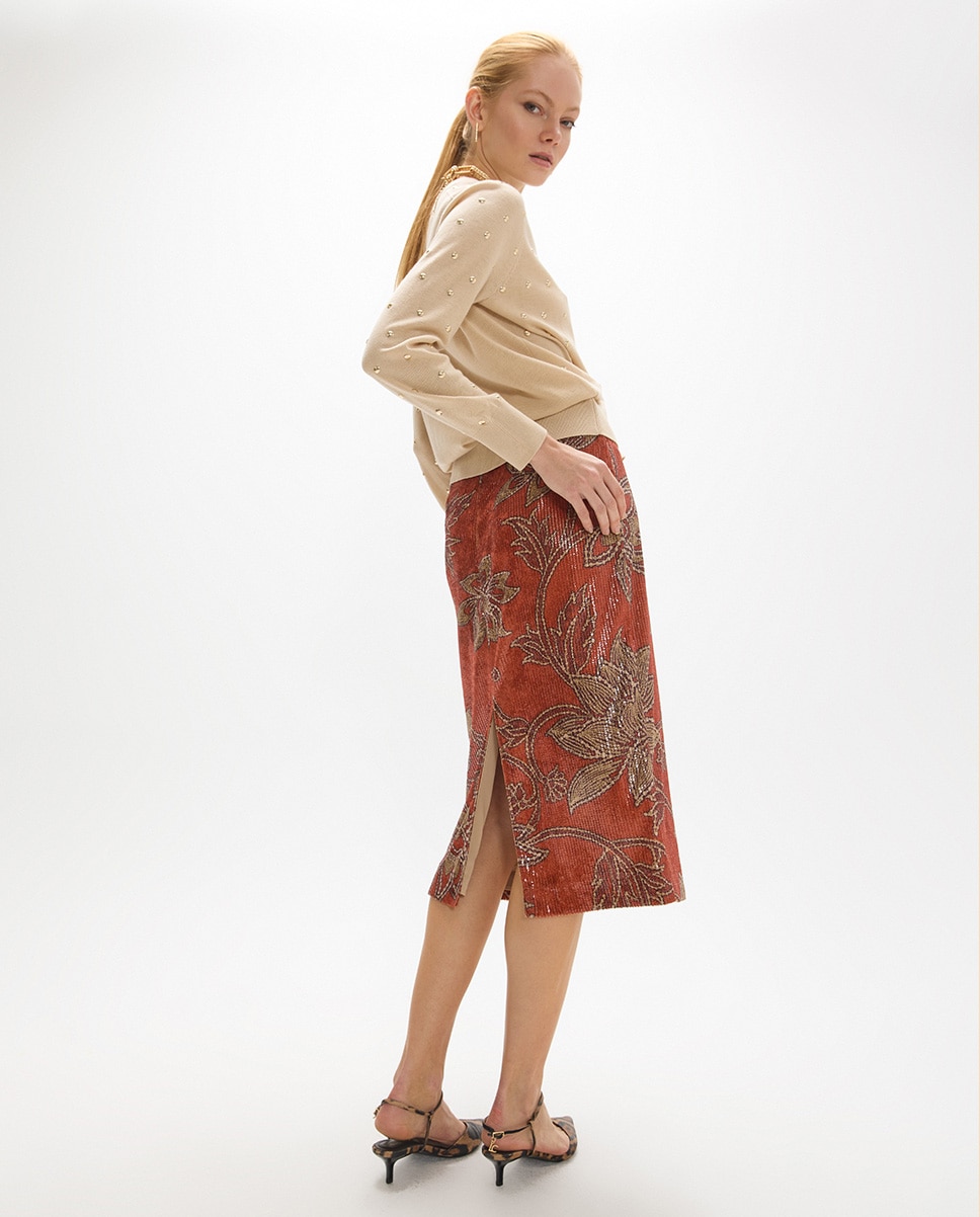 Falda midi lentejuelas - Lola Casademunt - Nuez Nuez-5