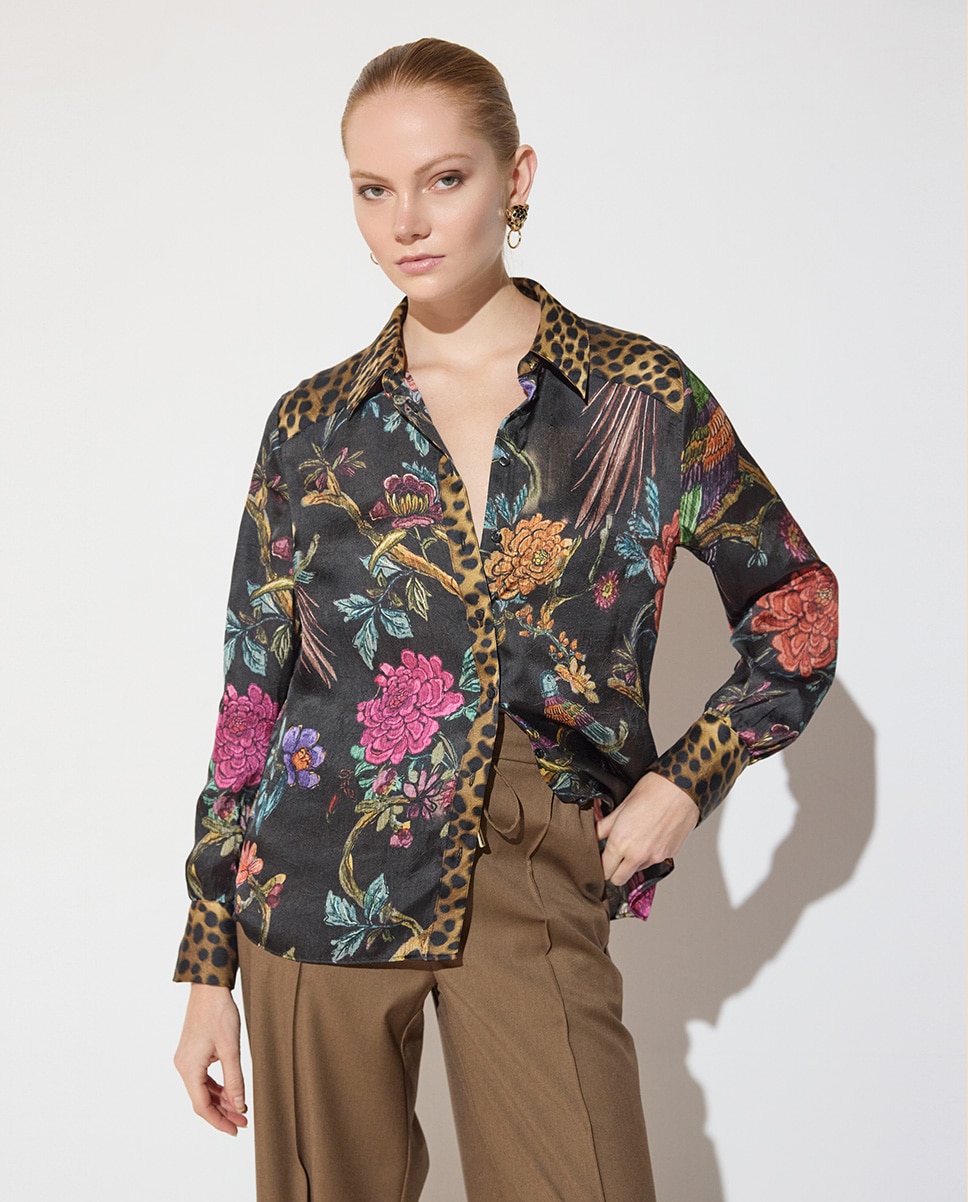 Camisa de mujer regular combinación estampados 45a - Lola Casademunt - Multicolor Multicolor-2