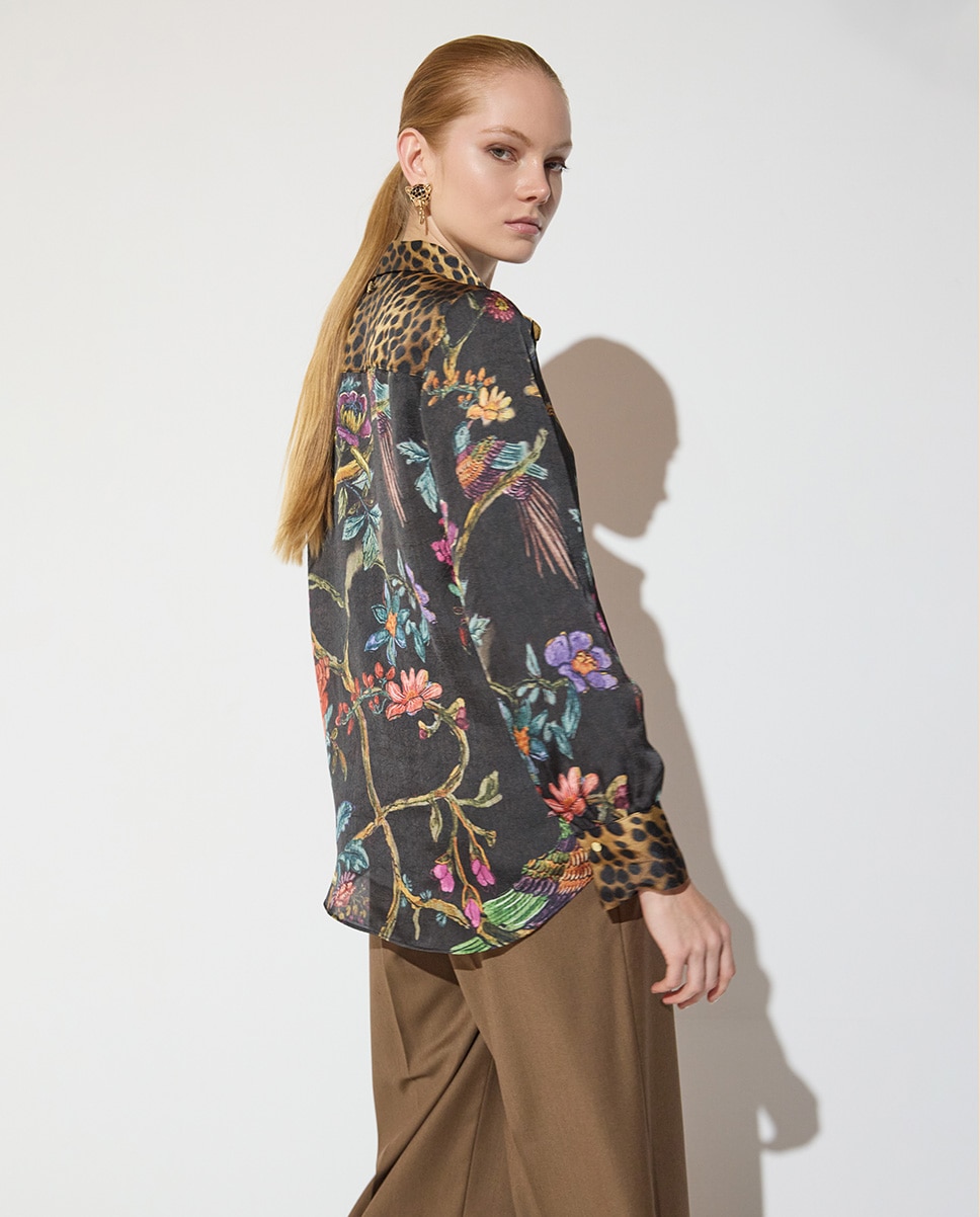 Camisa de mujer regular combinación estampados 45a - Lola Casademunt - Multicolor Multicolor-5
