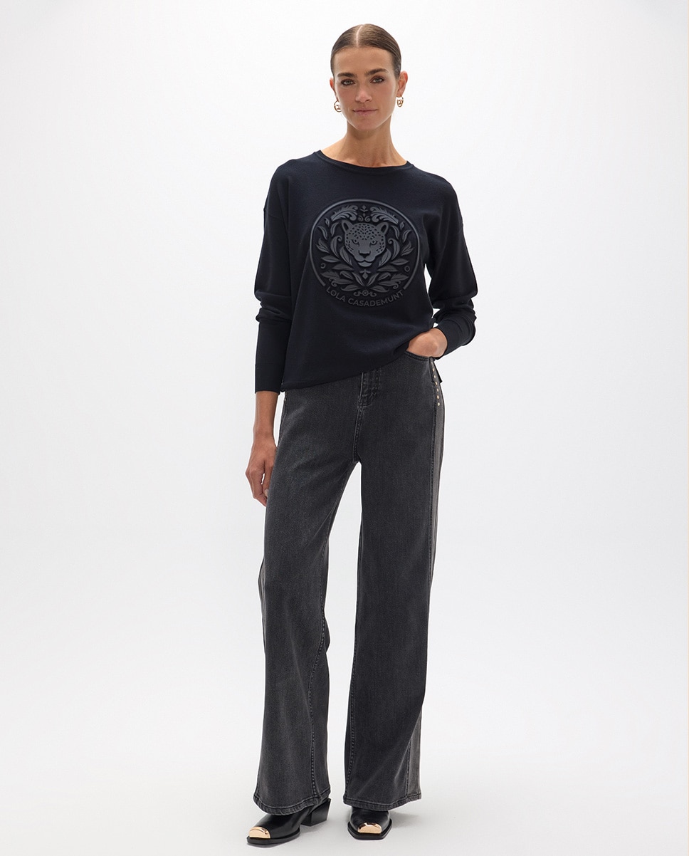 Jersey de mujer rosco embossed - Lola Casademunt - Negro Negro-4