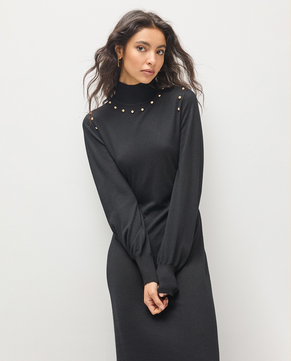 Vestido de punto largo rivets sisa - Lola Casademunt - Negro Negro-2
