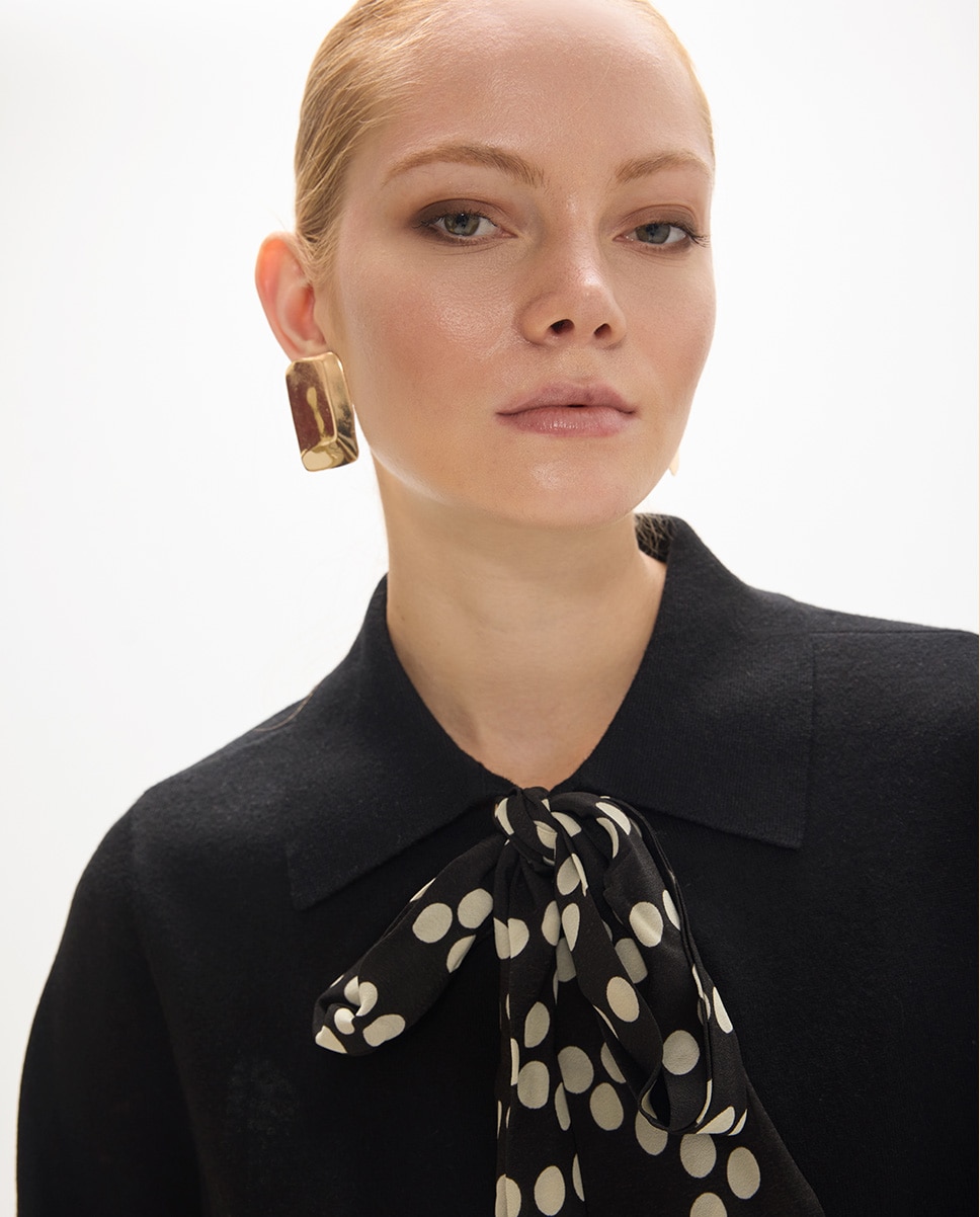 Jersey de mujer detalle pañuelo - Lola Casademunt - Negro Negro-2
