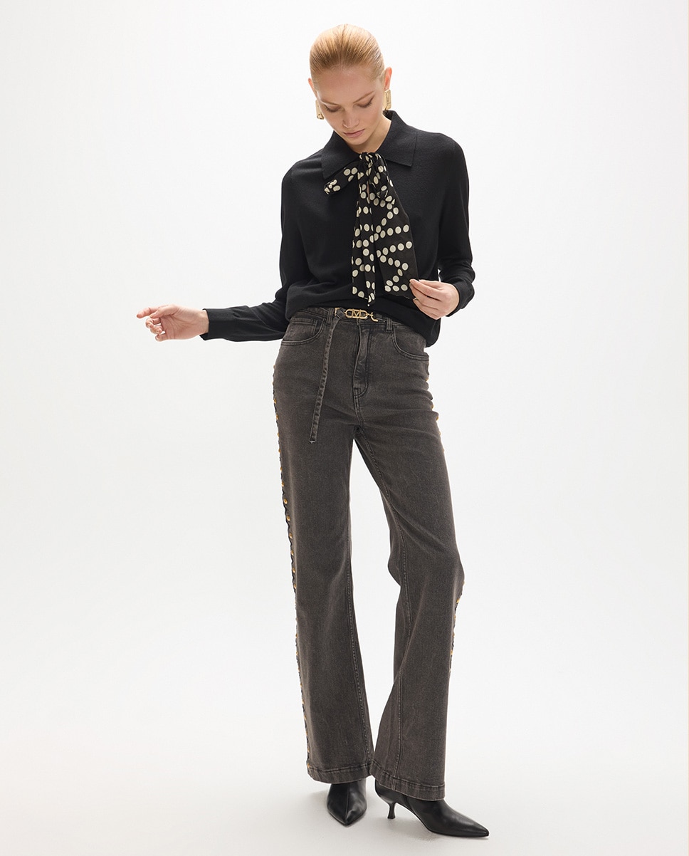 Jersey de mujer detalle pañuelo - Lola Casademunt - Negro Negro-5