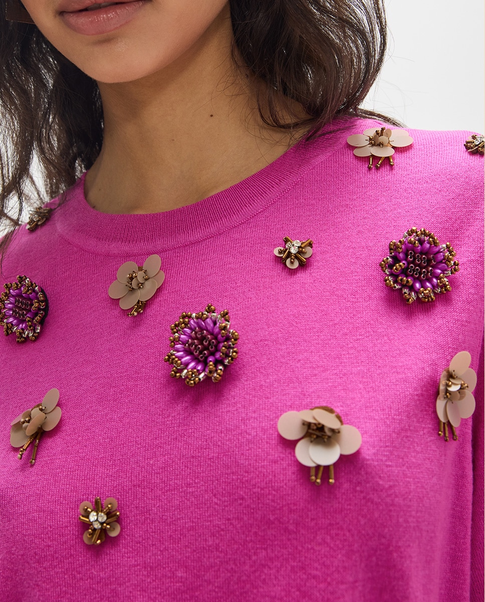 Jersey de mujer apliques colores 45a - Lola Casademunt - Fucsia Fucsia-3