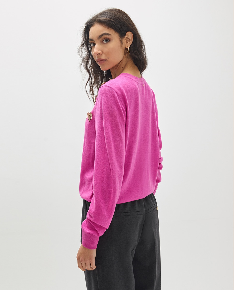 Jersey de mujer apliques colores 45a - Lola Casademunt - Fucsia Fucsia-4