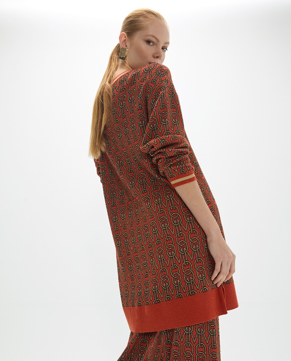Jersey de mujer jacquard logomania - Lola Casademunt - Nuez Nuez-4