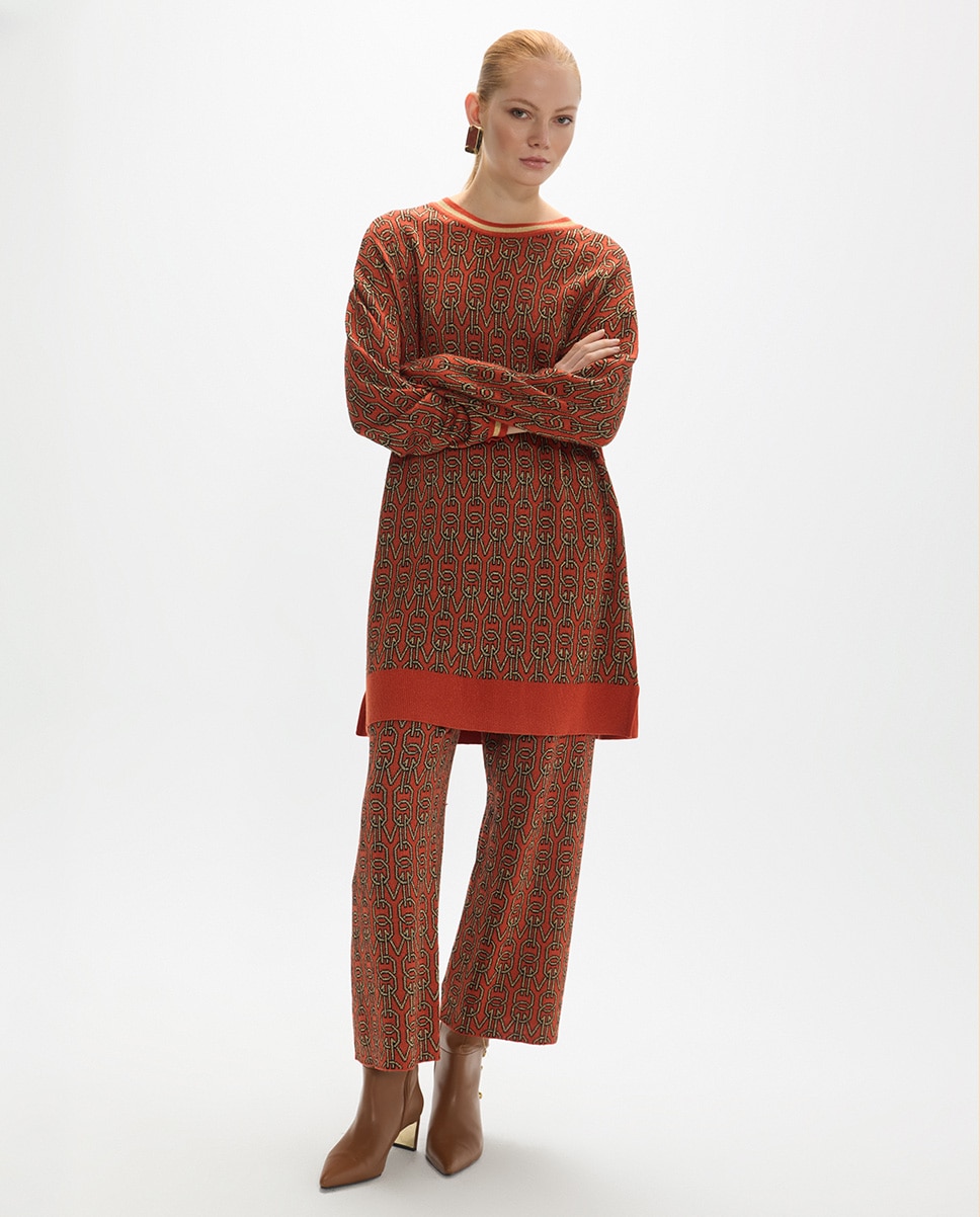 Jersey de mujer jacquard logomania - Lola Casademunt - Nuez Nuez-5
