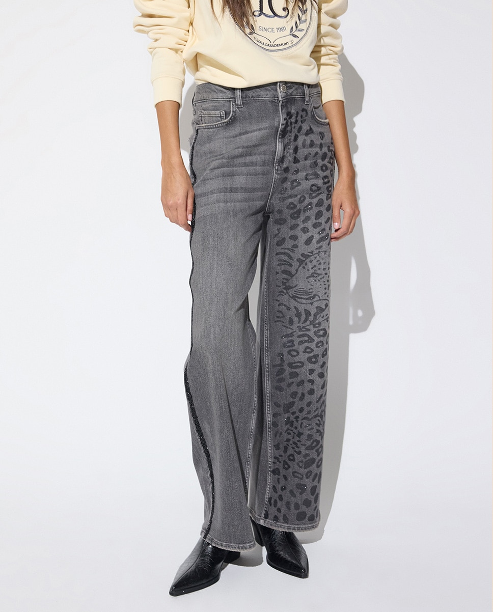 Vauero recto de mujer camal leopardo efecto piel 45a - Lola Casademunt - Gris oscuro Gris oscuro-1