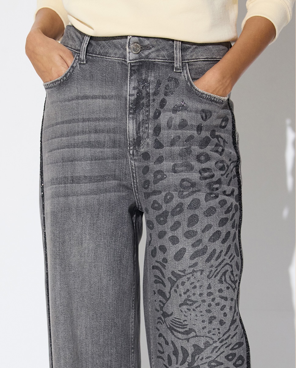 Vauero recto de mujer camal leopardo efecto piel 45a - Lola Casademunt - Gris oscuro Gris oscuro-2
