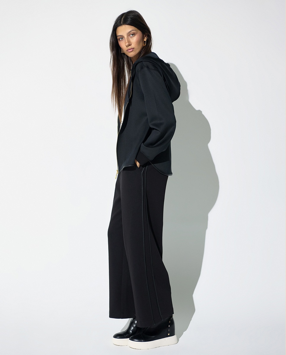 Pantalón de vestir de mujer con piping a contraste en los laterales - Lola Casademunt - Negro Negro-1
