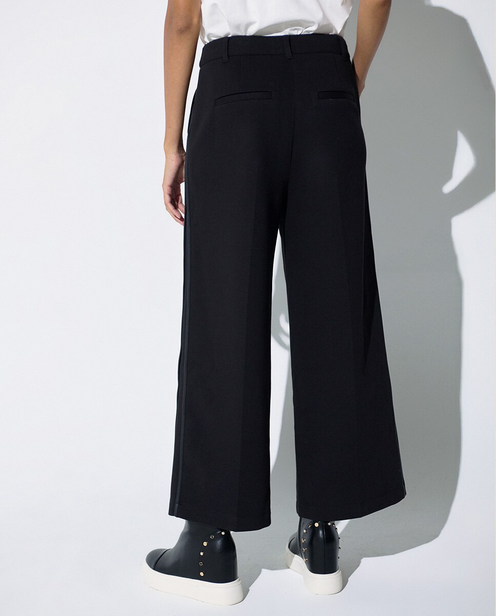 Pantalón de vestir de mujer con piping a contraste en los laterales - Lola Casademunt - Negro Negro-5