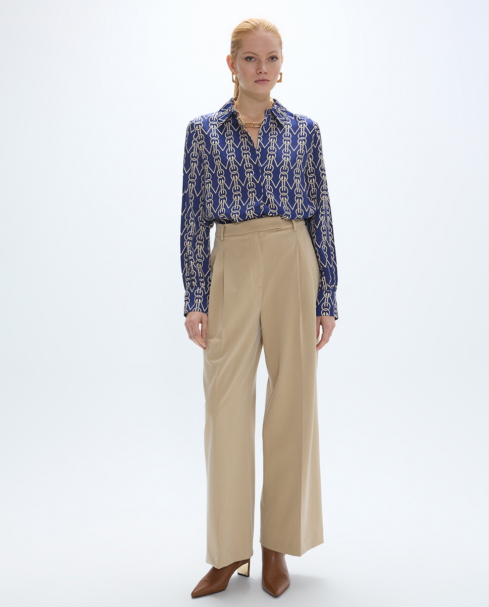 Pantalón de vestir de mujer doble pinza sastre - Lola Casademunt - Beige Beige-1
