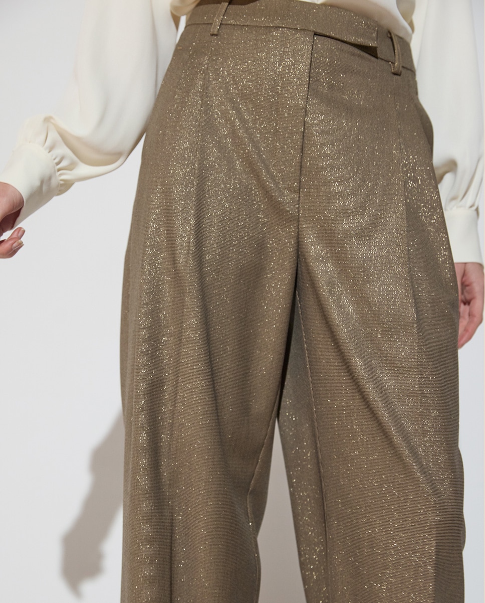 Pantalón de vestir de mujer doble pinzas pata de gallo 45a - Lola Casademunt - Multicolor Multicolor-4