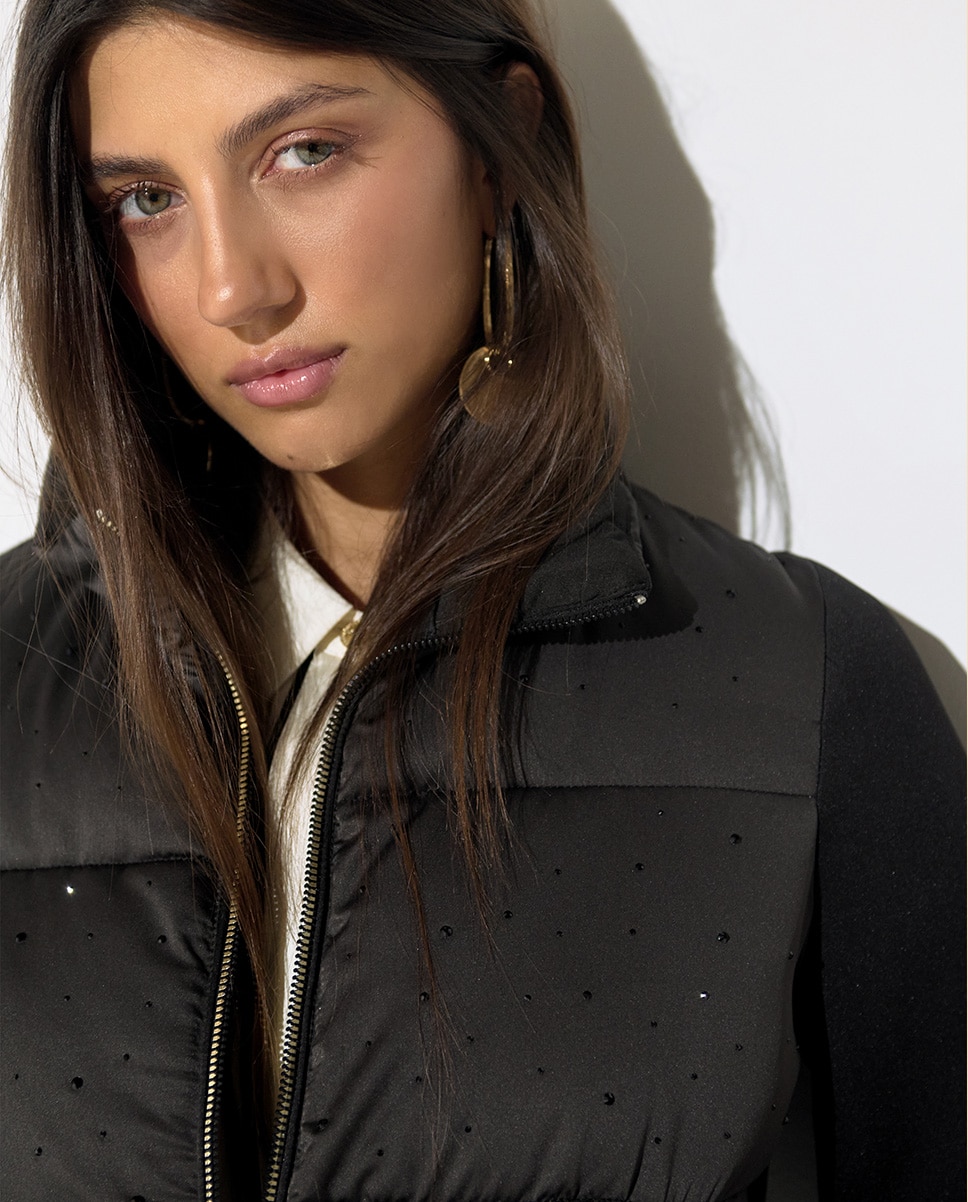 Acolchado de mujer de satén salpicado strass - Lola Casademunt - Negro Negro-3