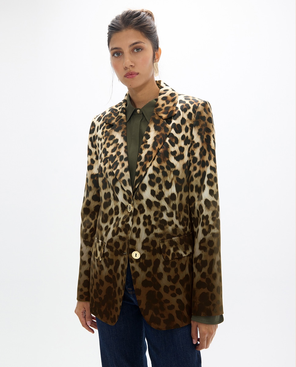 Americana de mujer estampado leopardo degradé - Lola Casademunt - Multicolor Multicolor-1