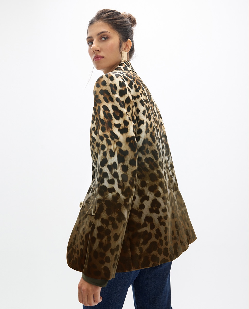 Americana de mujer estampado leopardo degradé - Lola Casademunt - Multicolor Multicolor-3