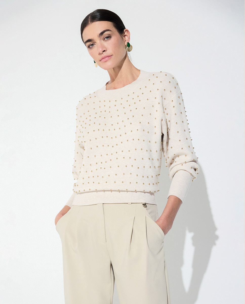 Jersey de mujer bolitas metálicas - Lola Casademunt - Crudo Crudo-1