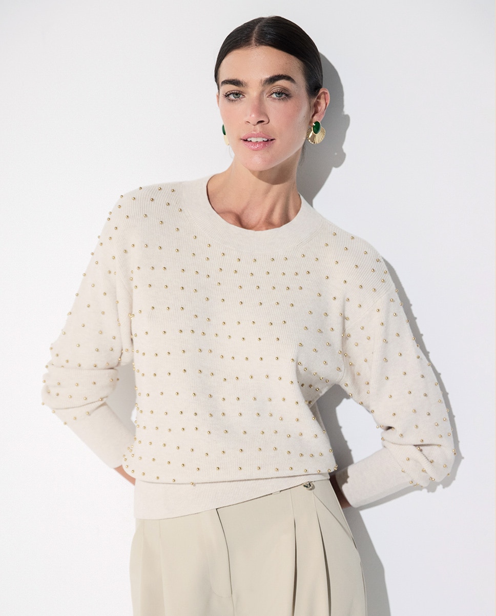 Jersey de mujer bolitas metálicas - Lola Casademunt - Crudo Crudo-2