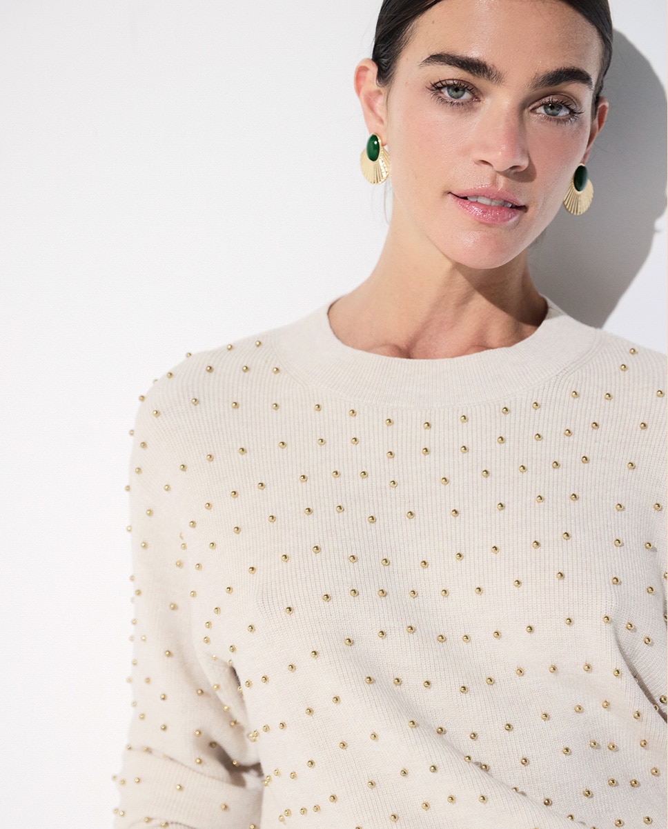 Jersey de mujer bolitas metálicas - Lola Casademunt - Crudo Crudo-3