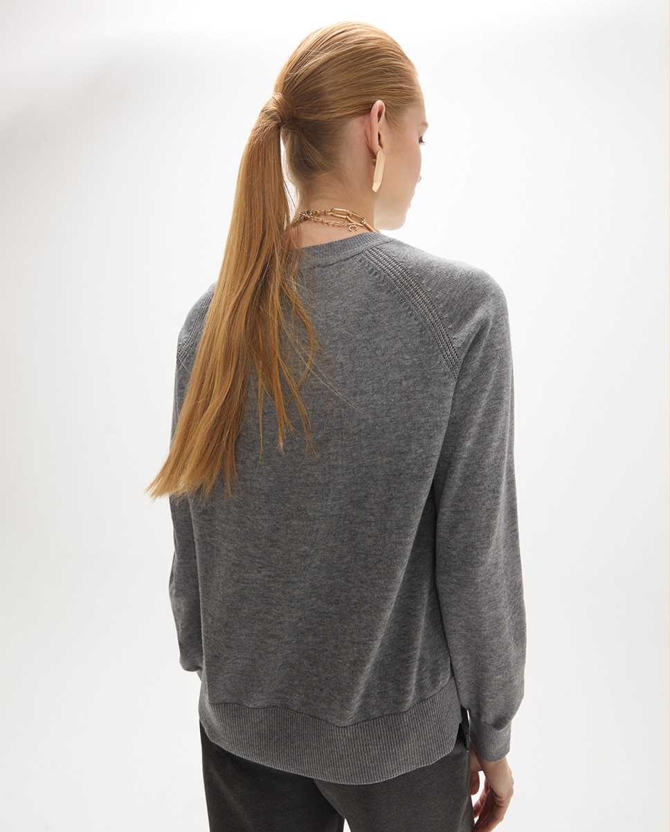 Jersey de mujer cristales animalito - Lola Casademunt - Gris Gris-4